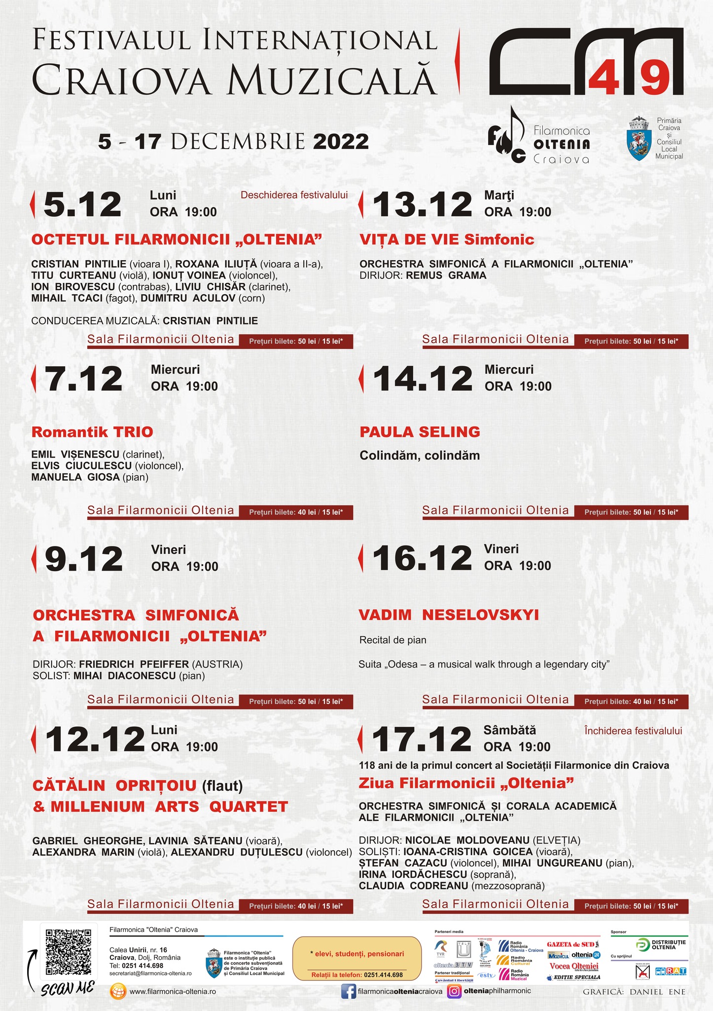 Festivalul Internațional „Craiova Muzicală”, ediția 49   - 5 /17 decembrie 2022