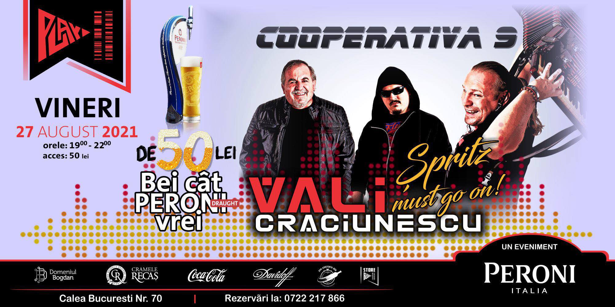 Vali Craciunescu & Cooperativa 9 | live pe terasa Cafe-Teatru Play