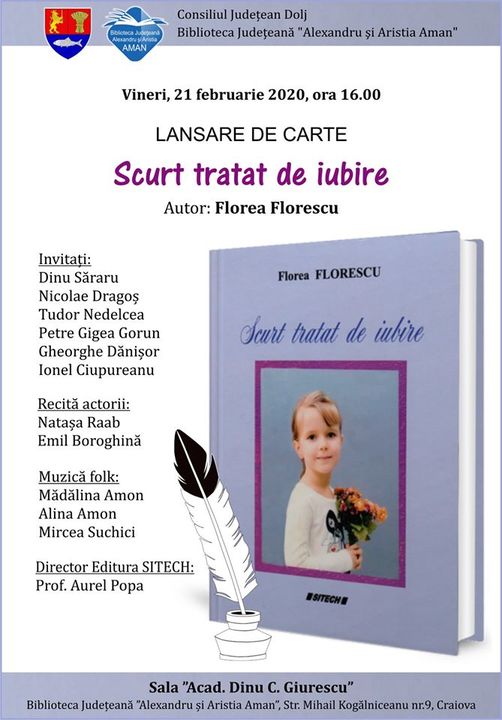 Lansarea volumului „Scurt tratat de iubire”, autor Florea Florescu