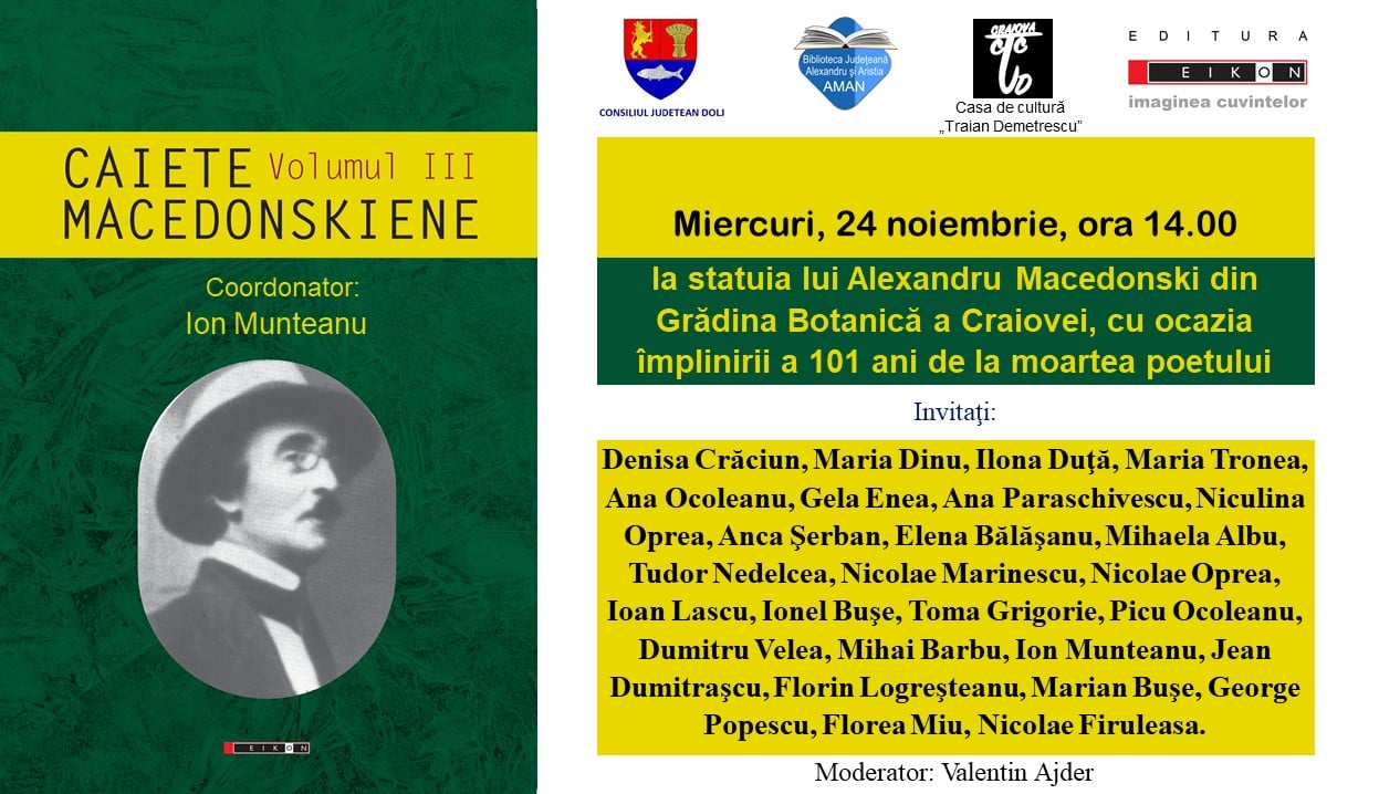 Lansarea celui de-al treilea volum al Caietelor macedonskiene