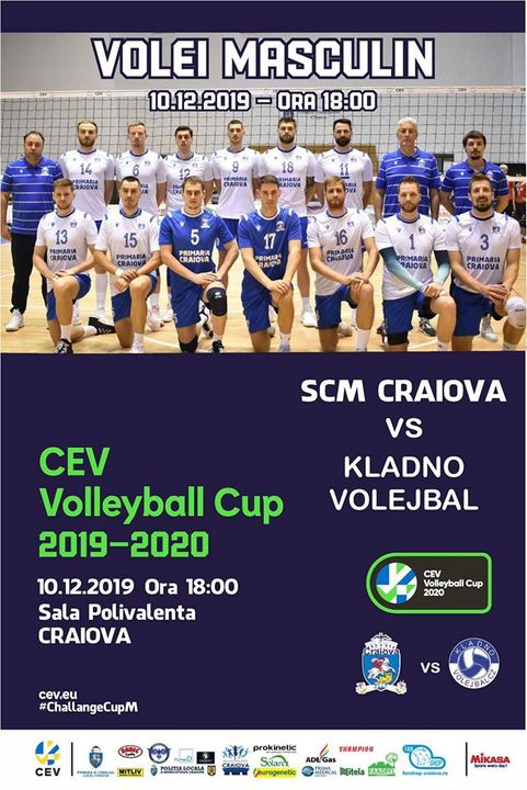 Volei (m): Cupa Challenge: SCM "U" Craiova - Kladno Vollejball