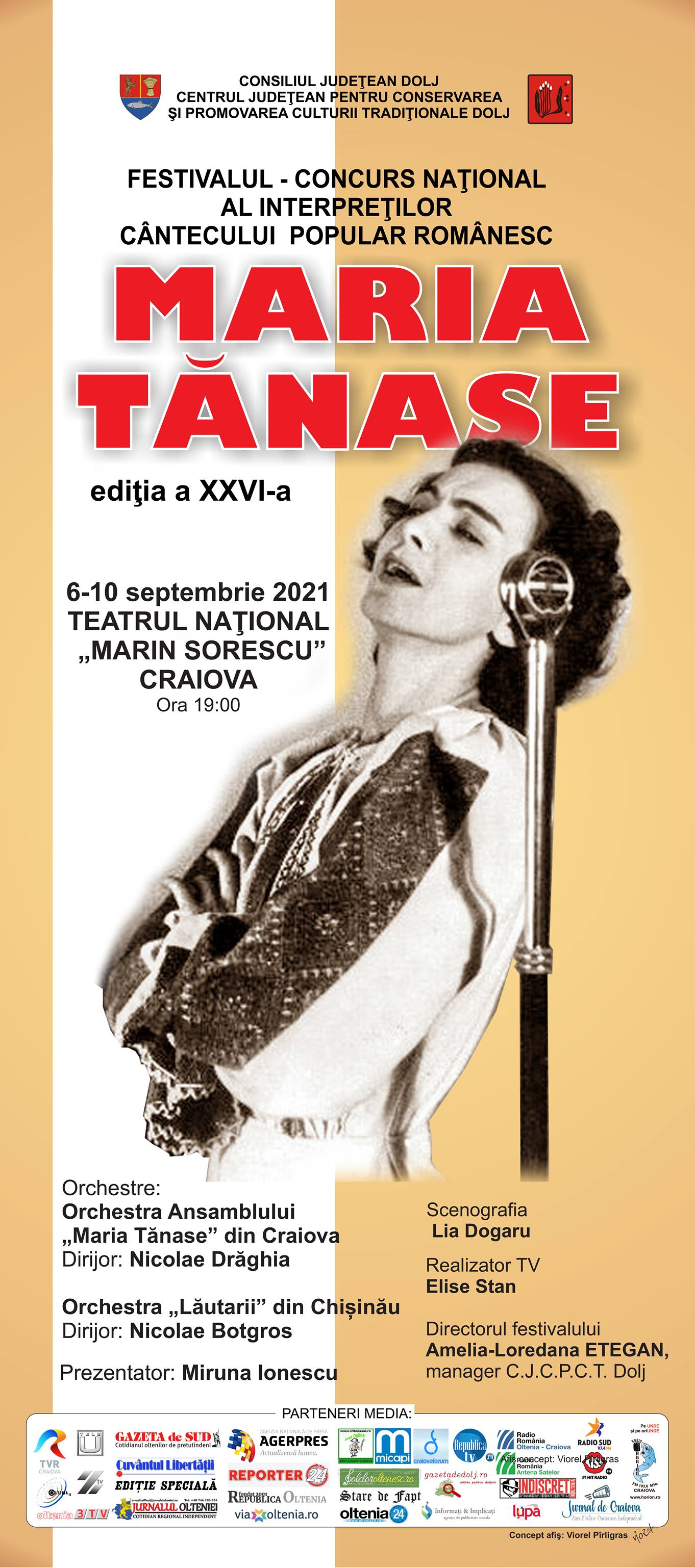 #RegalDeFolclor. Festivalul „Maria Tănase” debutează pe 6 septembrie la Craiova