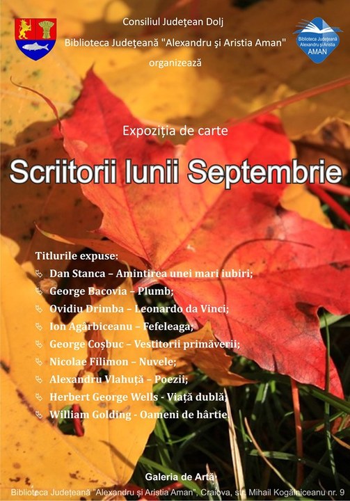 „Scriitorii lunii septembrie” - expoziție de carte